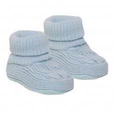 S403-B: Blue Acrylic Turnover Baby Bootees